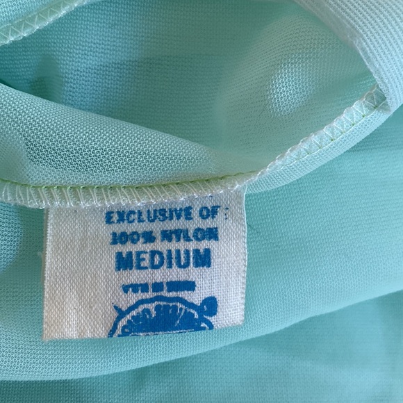 Vintage nylon nightgown and robe set mint green Size medium - Picture 7 of 8